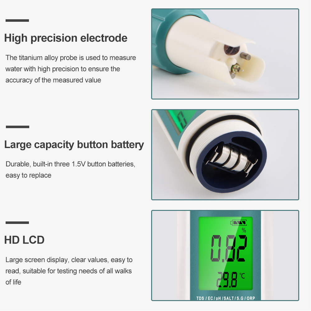 7 in 1 PH TDS EC ORP Salinity  - Ph Meter Digital Water Tester review and price